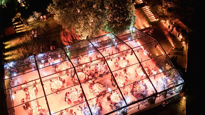 Matrimonio sotto tensostruttura in Toscana organizzato da Dreamsteam Events, 2024